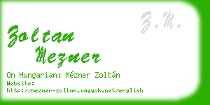 zoltan mezner business card